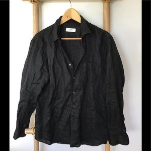 100% linen button up